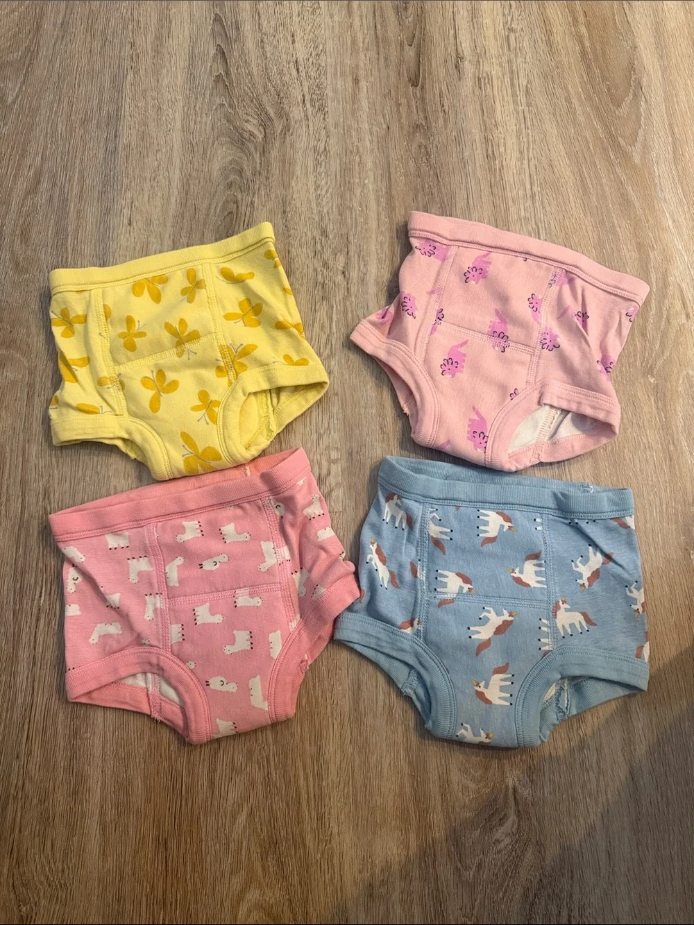 Hanna Andersson 4-Pack Training Underwear in Yellow, Light Pink, Pink, Blue
